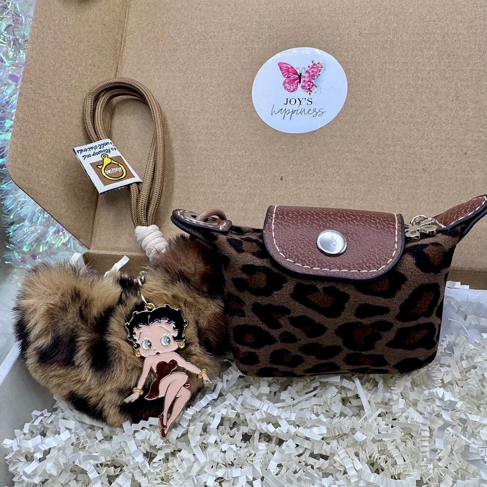 Women's Mini Coin Purse wristlet w/ Betty Boop Keychain Charm